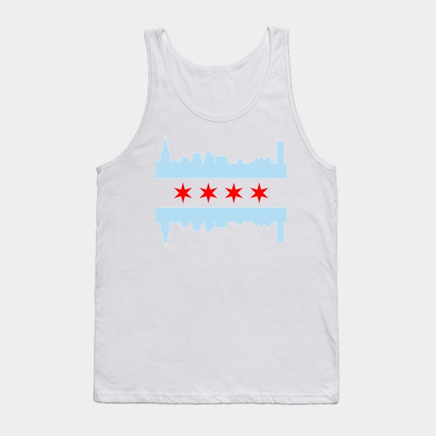 Chicago Flag Skyline Tank Top by E